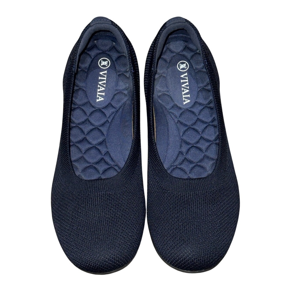 VIVAIA Claire Navy Round Toe Washable Knit Ballet Comfort Flats US 7 | EU 37.5